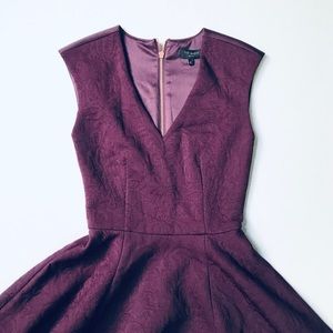 Ted Baker London Quilted Burgundy Midi/Tea Length